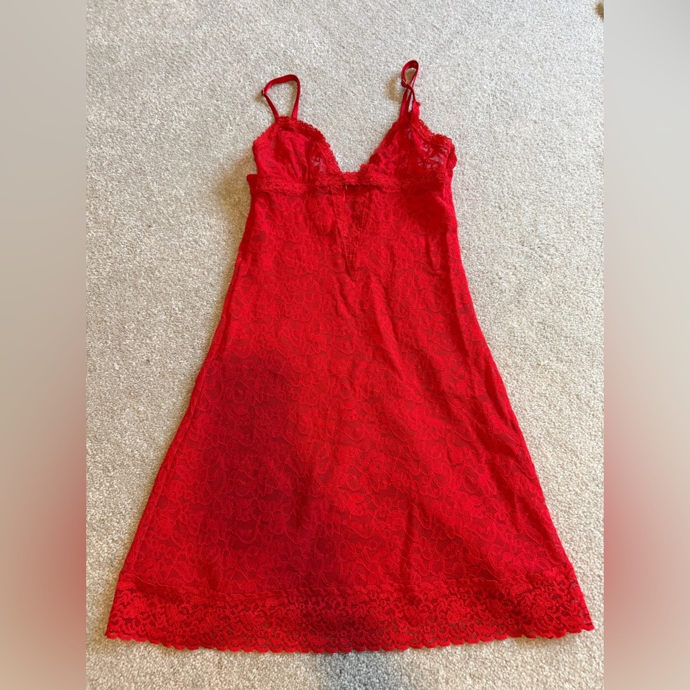 Victoria's Secret Red Lace Chemise